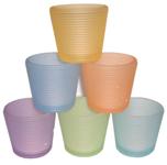 Frosted Coloured T light or Votive Candle Holders